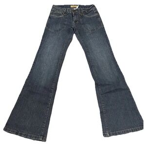 Tough Club Jeans Juniors‎ Size 7 Bootcut Stretch Dark Wash Embroidered Pocket